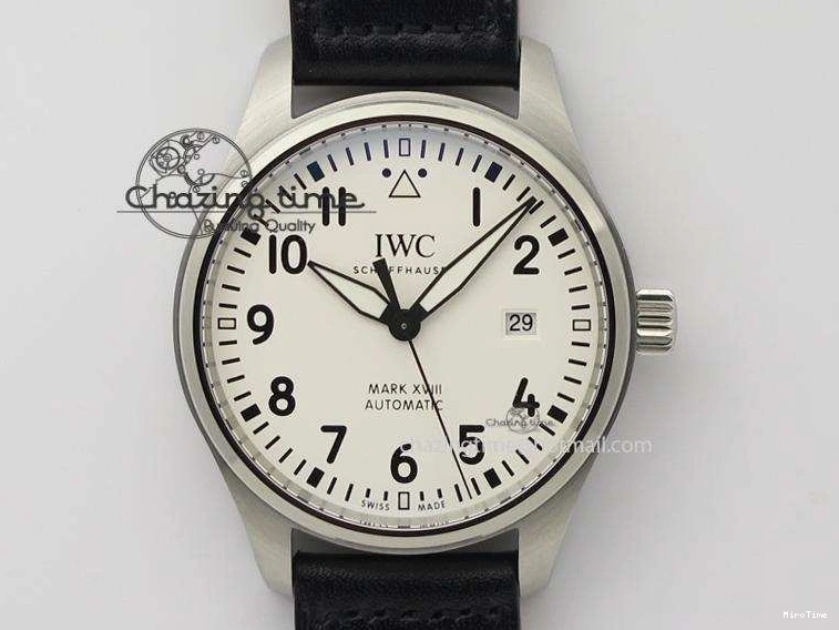 MIROTIME 0825 Fashionable Mark XVIII IW327002 V6F Best Edition White Dial On Black Leather Strap A 7312